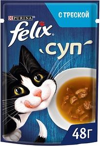 Изображение товара Влажный корм для кошек Felix Суп с треской в соусе 48г