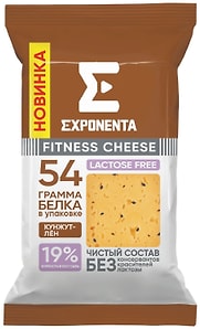 Изображение товара Сыр Exponenta Fitness Cheese с кунжутом и льном безлактозный 35% 180г
