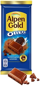 Изображение товара Шоколад Alpen Gold Молочный Орео с шоколадной начинкой 85г