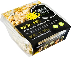 Изображение товара Проростки фасоли Маш Солнечная планета 150г упаковка