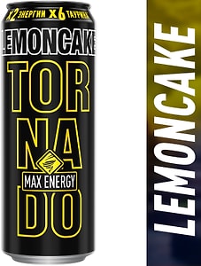 Изображение товара Напиток Tornado Max Energy Lemoncake энергетический 450мл