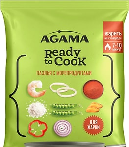 Изображение товара Паэлья Agama с морепродуктами рисом и овощами быстрозамороженная 320г