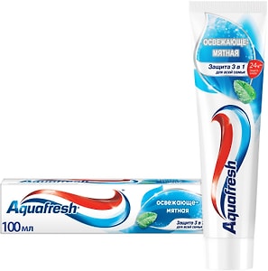 Изображение товара Зубная паста Aquafresh Тройная защита Освежающе-мятная 100мл