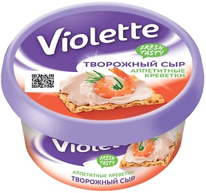 Изображение товара Сыр творожный Violette Аппетитные Креветки 70% 140г