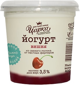 Изображение товара Йогурт ЦарКа Вишня 3.5% 400г