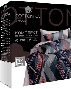 Изображение товара Комплект постельного белья Cottonika Unique сатин зеленый Евро