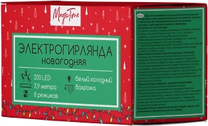 Изображение товара Электрогирлянда Magic Time Сияние светодиодная Холодное белое свечение 200 ламп 3.9м