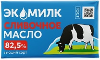 Изображение товара Масло сливочное Экомилк 82.5% 330г