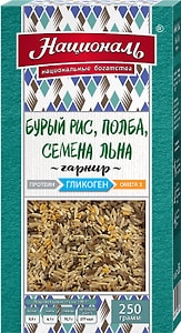 Изображение товара Смесь Националь  Бурый рис-Полба-Семена льна Гарнир 250г