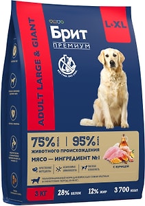 Изображение товара Сухой корм для собак Brit Premium Dog Adult Large and Giant с курицей 3кг