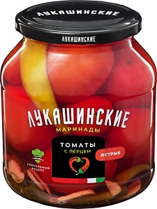 Изображение товара Томаты Лукашинские Маринованные с острым перцем 670г
