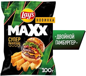 Изображение товара Чипсы Lays Maxx Двойной гамбургер 100г