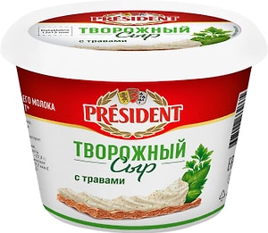 Изображение товара Сыр творожный President С травами 140г