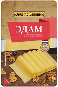 Изображение товара Сыр Золото Европы полутвердый Эдам 45% нарезка 125г