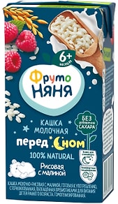 Изображение товара Каша ФрутоНяня Молочно-рисовая с малиной 200г