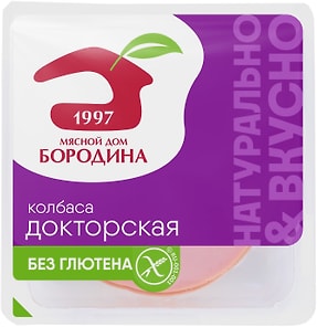 Изображение товара Колбаса Мясной дом Бородина Докторская вареная нарезка 190г