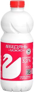 Изображение товара Молоко ЛебедяньМолоко пастеризованное 3.2%% 900г