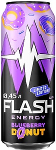 Изображение товара Напиток энергетический Flash Up Energy Blueberry Donat со вкусом черники и пончика 450мл