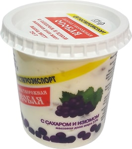 Изображение товара Масса творожная Ростагроэкспорт Особая с сахаром и изюмом 23% 250г