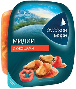 Изображение товара Мидии Русское море с овощами 150г