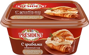 Изображение товара Сыр плавленый President с грибами 45% 400г