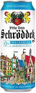 Изображение товара Пиво Otto von Schrödder безалкогольное 0% 500мл
