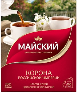 Изображение товара Чай черный Майский Корона Российской Империи 100*2г