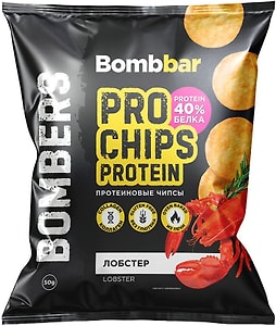 Изображение товара Чипсы Bombbar цельнозерновые протеиновые Лобстер 50г