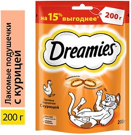 Изображение товара Лакомство для кошек  Dreamies подушечки с курицей 200г