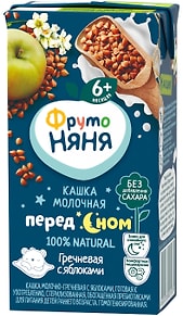 Изображение товара Каша ФрутоНяня Молочно-гречневая с яблоками с 6 месяцев 200мл