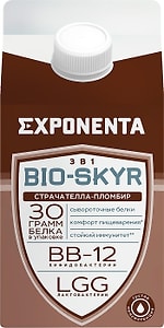 Изображение товара Напиток кисломолочный Exponenta Bio-Skyr страчателла-пломбир обезжиренный с высоким содержанием белка 500г 