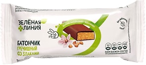 Изображение товара Батончик Зеленая линия глазированный Гречишный с орехами и злаками 45г