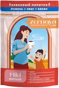 Изображение товара Напиток Zernova Mild Ячмень Овес Какао злаковый растворимый 200г