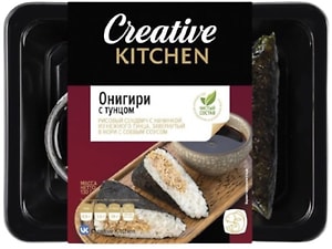 Изображение товара Онигири Creative Kitchen с филе тунца полосатого консервированного с соевым соусом 130г