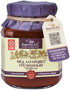 Изображение товара Мед Берестов А.С. Алтайцвет Гречишный Избранное 500г