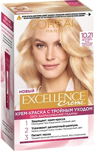 Изображение товара Крем-краска для волос Loreal Paris Excellence creme 10.21 Светло-светло-русый перламутровый