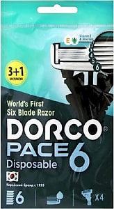 Изображение товара Станки для бритья Dorco Pace одноразовые 6 лезвий 4шт
