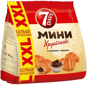 Изображение товара Мини-круассаны 7 Days с кремом какао 335г
