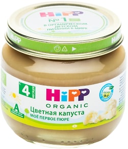 Изображение товара Пюре Hipp Мое первое пюре Цветная капуста 80г