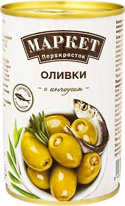 Изображение товара Оливки Маркет Перекресток с анчоусом 300г
