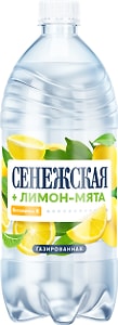 Изображение товара Напиток Сенежская + Лимон-мята сильногазированный 1л