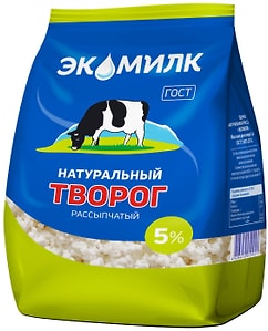 Изображение товара Творог Экомилк рассыпчатый 5% 350г