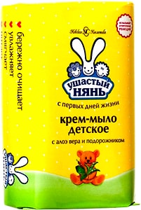 Изображение товара Крем-мыло детское Ушастый нянь с алоэ вера и подорожником 90г
