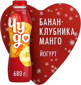 Изображение товара Йогурт Чудо Банан-Клубника-Манго 1.9% 680г