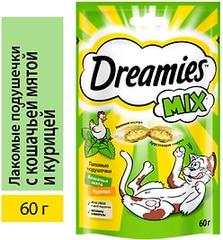 Изображение товара Лакомство для кошек Dreamies Mix с курицей и кошачьей мятой 60г