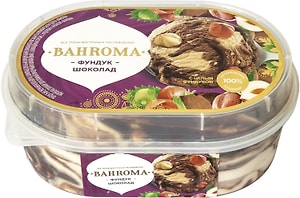 Изображение товара Мороженое Bahroma Ванна пломбир Фундук-шоколад с арахисом 450г