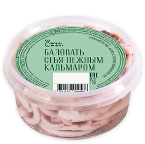 Изображение товара Щупальца кальмара Люди Любят в рассоле 180г