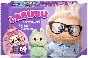 Изображение товара Салфетки влажные Labubu универсальные 60шт в ассортименте