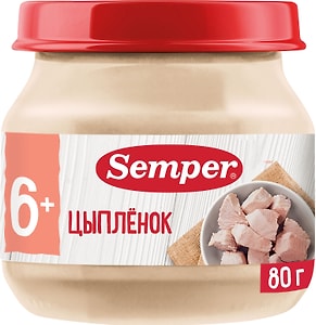 Изображение товара Пюре Semper Цыпленок 80г