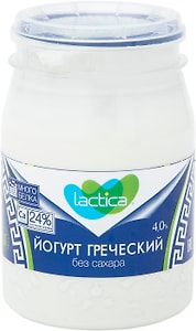 Изображение товара Йогурт Lactica Греческий Натуральный без сахара 4% 190г